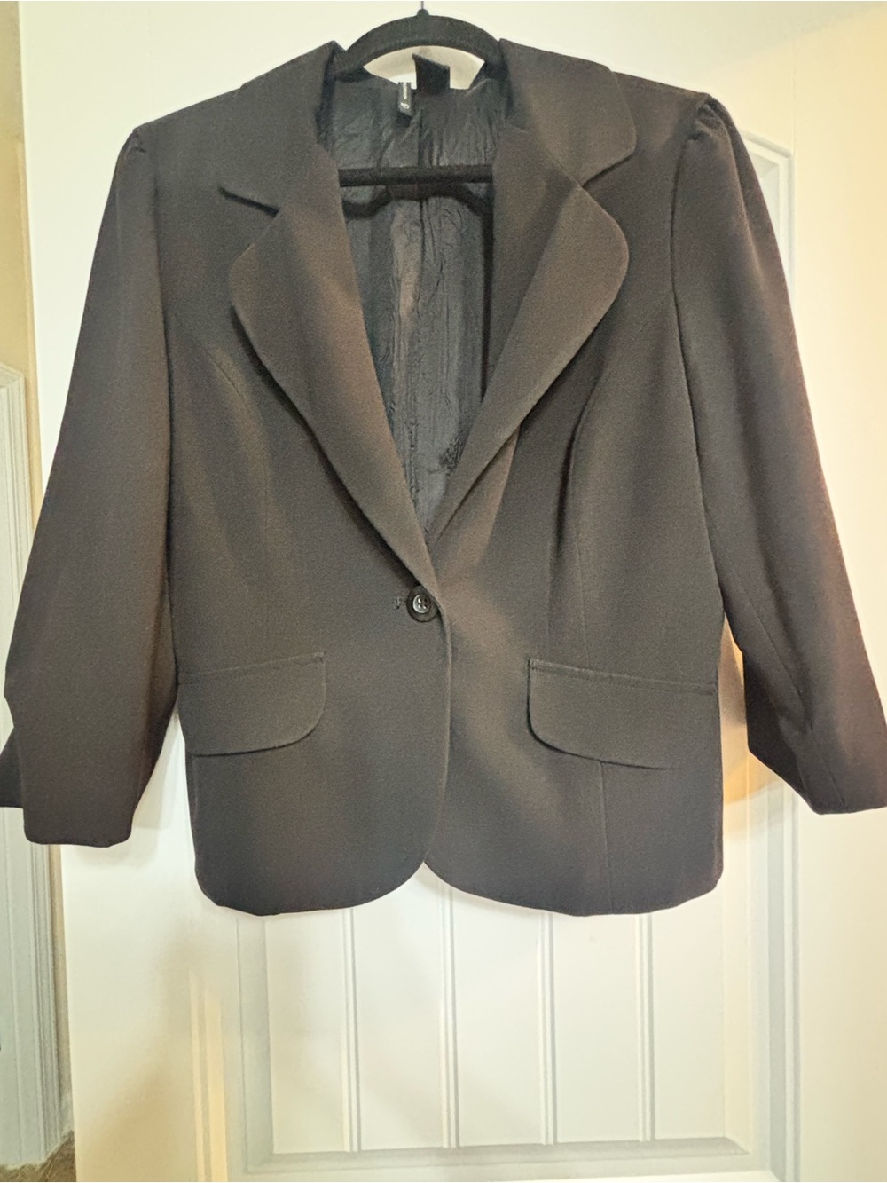 new directions Black Single-Button Women's Blazer
